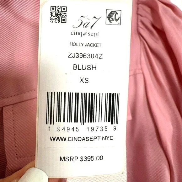 Cinq à Sept Holly Ruffle Sleeve JacketBlush NWT Size XS